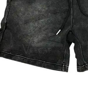 Vente directe d'usine imprimé personnalisé de haute qualité hommes lavage à l'acide Shorts couleur unie décontracté respirant coton taille élastique - Product Image 5