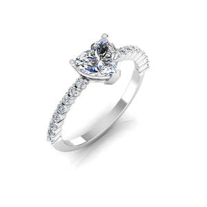 Anillo de Compromiso con Moissanita en Forma de Corazón - Product Image 1