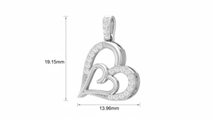 ทอง14K & เพชรธรรมชาติจี้หัวใจสง่างามของผู้หญิง | 0.15Ctw - Product Image 2
