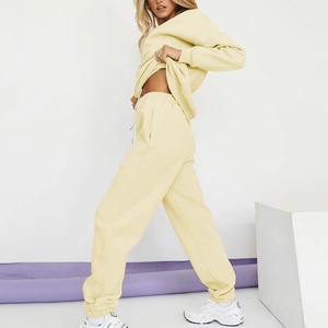 Custom Women Sweatshirts Crew Neck Hoodie and Sweat Pants Set Causal Oversized Two Piece Set Women Winter Joggers - Product Image 4