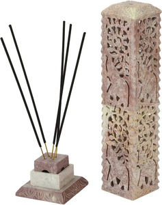 Torre de Incienso de Piedra de Savia Natural de la Mejor Calidad de la India, Artículo de Decoración para el Hogar Hecho a Mano Único y con Fines de Regalo - Product Image 1