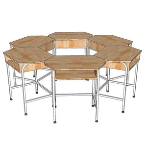 Juego de Mesa de Salón Moderno con Madera Natural y Patas de Hierro (PSD035) - Product Image 2