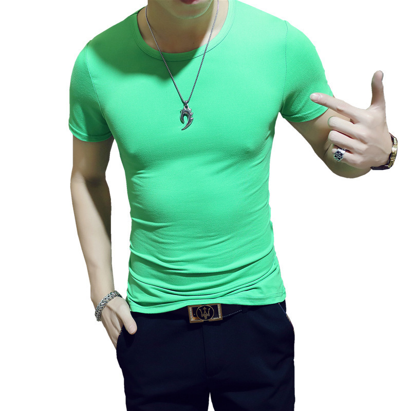Short sleeve round neck green