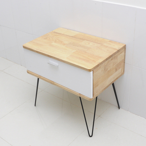 60x40x55cm European Modern Luxury Minimalist Rubber Wood Hairpin Leg Bedside <b>Table</b> TDG68004 for Apartment Nightstands - Product Image 3