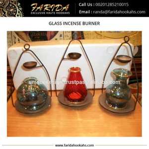 Brûleur à huile en verre soufflé à la main égyptien de haute qualité, gravé à l'or, décoration en or 24 carats, four d'aromathérapie, design unique OB890 - Product Image 2