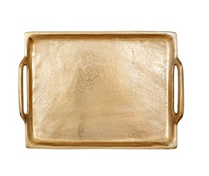 Bandeja de servicio decorativa con forma de rectángulo de metal personalizable o plato de servicio para hoteles, restaurantes y comedor - Product Image 2