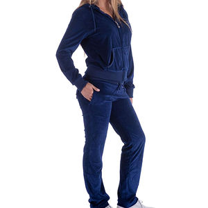 OEM ODM Wear <b>Velour</b> Lady Jogging 100% Cotton Track Suit Sets Velvet <b>Women</b> Sweatsuit <b>Tracksuit</b> Two Pieces Hoodie and Jogger Set - Product Image 2