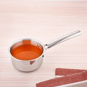 Olla pequeña de acero inoxidable OEM al por mayor para servir salsas, mini olla para condimentos con asa, vajilla para hoteles, restaurantes y catering - Product Image 1