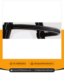 Estern eaeachter rieadstall/riridle ORSE ACK in lack with atatching lack eether folded eaving doblado - Product Image 5