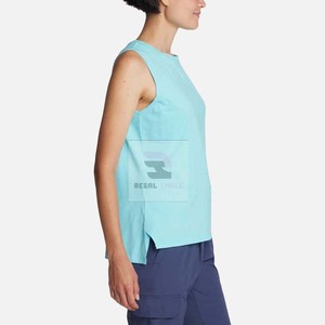 Camiseta sin mangas hecha a medida para mujer, camisetas sin mangas personalizadas de algodón 100% para mujer - Product Image 6