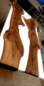 2025 nouveauté ensemble de Table à manger en bois d'acacia époxy blanc Design Simple moderne pour un usage domestique meubles de salle à manger en bois massif - Product Image 5