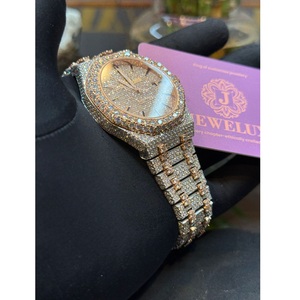 Reloj de moissanita de movimiento mecánico hecho a mano de lujo más vendido, conjunto completo de diamantes de Color VVS, moda de estilo Hip Hop a la venta - Product Image 1