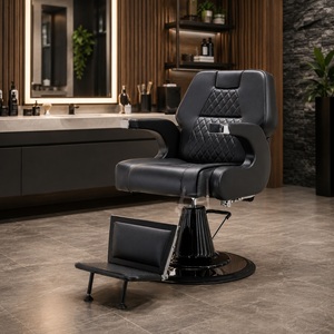 Sillón de Barbería Hidráulico Reclinable, Giratorio 360 Grados, Reposacabezas Ajustable, Cuero Sintético, Moderno, Profesional - Product Image 6