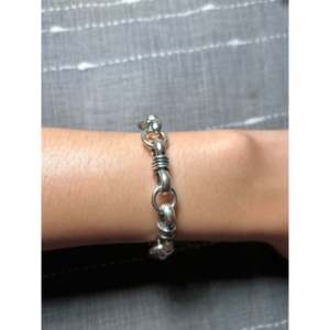Navajo-Made Sterling Silver Link <b>Bracelet</b> 18K Gold Rhodium Gold Featuring Ethnically-Style Religious Design Diamond Pearl <b>Ruby</b> - Product Image 3