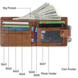 Hot Sales OEM Service Low MOQ Men Leather <b>Wallet</b> RFID Protection Short Length High Quality Lightweight Eco-Friendly - Product Image 4