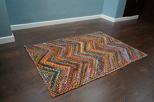 Tapis de jute Bohemian Bliss tissé à la main avec amour et expertise ajoutant une touche de nomadisme global à vos sols apportant - Product Image 3