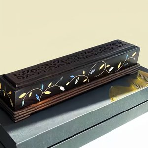 Brûleur d'encens en bois fait à la main de qualité supérieure avec support d'agarbatti attrape-cendres pour les maisons lieux religieux diffuseur d'aromathérapie - Product Image 4