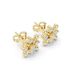 Boucles d'oreilles clous en diamant flocon de neige 0,33 CT, diamants de laboratoire VVS-VS clarté EF, or 18 carats, 14 carats, 10 carats et argent 925, rose, jaune - Product Image 5