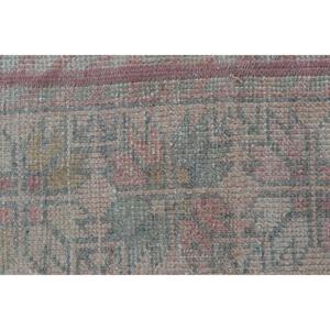 Tapis vintage 1,5x3,8 pieds, gris rose patchwork en laine, tapis turc - Product Image 5