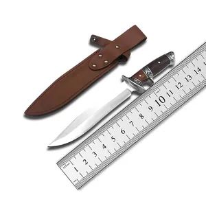 Top Quality Outdoor tattico sopravvivenza in acciaio al carbonio coltelli da caccia top sale prodotto campeggio manico in legno di sopravvivenza coltello da caccia