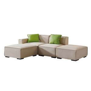 Ensemble de canapé sectionnel moderne et luxueux en forme de L avec chaise longue bordeaux - Revitalisez votre espace de vie - Product Image 1