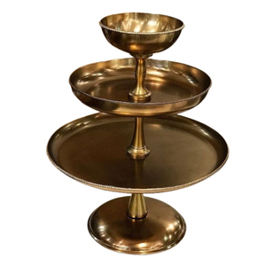 Round Shape <b>Resin</b> <b>Epoxy</b> Mold Cake Tools Golden Plated Stainless Steel Metal Cake Stand Birthday Party Desert Holder - Product Image 6