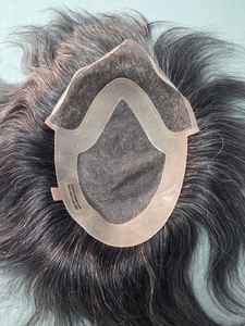 Taz Hair BD Fusion Prothèse Capillaire en Cheveux Humains Remy, Tissage Noué à la Main, Base en Dentelle Frontale, Couleur Mixte 1B, avec Mèches Grises - Product Image 6