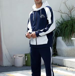 Survêtement à impression numérique personnalisé | Vêtements de sport OEM | Ensemble de sweat à capuche de mode | Motif solide respirant antibactérien 100% coton - Product Image 3