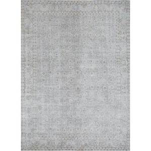 Tapis en laine noué à la main gris et noir vintage Pae-1656 – Nouveau tapis de salon rectangulaire à motifs abstraits pour couloir et maison - Product Image 1