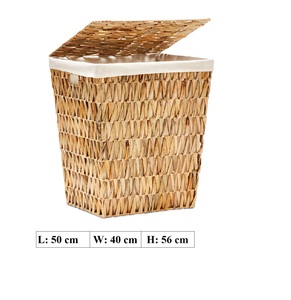 Handicrafts Natural Water Hyacinth Laundry <b>Basket</b> <b>Liner</b> Washable Straw <b>Hamper</b> for Seagrass Storage in the Laundry Room - Product Image 3