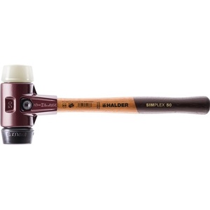 ค้อนหัวนิ่ม SIMPLEX ขนาด 405 มม. หัว 60 มม. สำหรับไม้เนื้อแข็งปานกลาง/แข็ง และยาง สีดำ/ไนลอนสีขาว โดย HALDER - Product Image 1