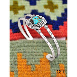 Southwest Handmade No.8 Fashion <b>Cuff</b> <b>Bracelet</b> Turquoise & Sterling <b>Silver</b> Elegant & Stylish - Product Image 2