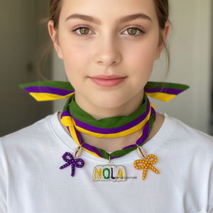 Bufandas de Cuello con Cuentas Hechas a Mano con Diseño Floral para el Día del Partido, Ropa Deportiva Inspirada en el Estadio, Suministro al por Mayor, Talla Personalizada para Mujer - Product Image 5