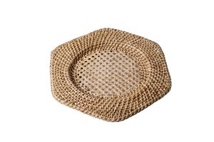 Cane Rattan Bamboo <b>Tray</b> for Serving or Decoration Cane <b>Tray</b> with Handle (Round 12 Inch Diameter 2 Inch Height - Product Image 5