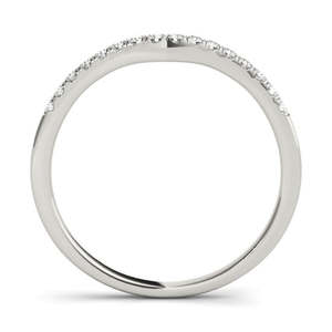แหวนแต่งงานทองคำขาว 14K ประดับเพชรทรงโค้ง 0.12 กะรัต - Product Image 2