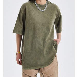 เสื้อยืดผ้าฝ้าย250Gsm โอเวอร์ไซส์สำหรับผู้ชายเสื้อยืดครอปแบบกำหนดเองโลโก้และดีไซน์แบบธรรมดา - Product Image 2