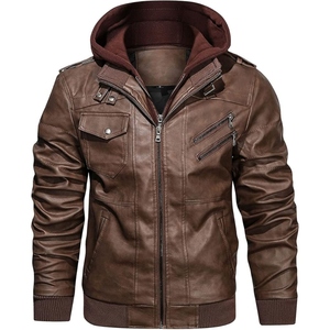 Veste de moto à capuche en cuir synthétique PU pour homme de qualité supérieure offrant un ajustement parfait et une durabilité fiable - Product Image 4
