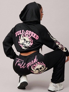 Lupin venta al por mayor logotipo personalizado mujer recortada sudaderas con capucha mujer algodón Crop Top Sudadera con capucha más vendidos tallas grandes OEM diseño personalizado - Product Image 2