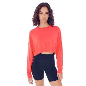 Nouveauté 2026 Sweat-shirt d'hiver décontracté pour femme, chaud, col rond, épaules tombantes, manches longues, coupe courte, coupe ample, écologique - Product Image 1