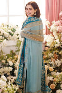 Anarkali Lehenga Choli de Manga Larga con Adornos Elaborados para Mujer, Vestido de Novia de Lujo con Bordado, Material Acrílico de Secado Rápido, Estilo Pakistaní - Product Image 3