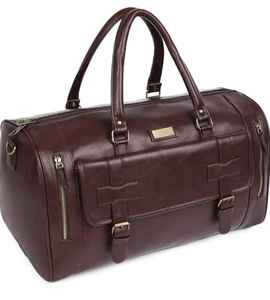 Custom Business Travel Handbag Vintage Style Real Leather Lightweight with Zip Closure <b>for</b> Office Use - Product Image 2