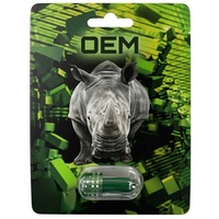 Emballage personnalisé imprimé noir 300K White Panther, emballage de pilules Green Rhino, carte d'emballage avec boîte de présentation