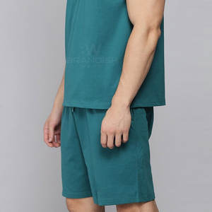 Ropa de calle Ropa informal Algodón Hecho Transpirable Hombres Camiseta y pantalones cortos Conjunto Diseño de logotipo personalizado Camiseta y pantalones cortos Conjunto - Product Image 3