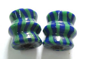 Cuentas de cristal de Murano sueltas de vidrio natural Chevron Stripe Mix Color Beads Glass Beads Strip Wound con Crystal Mix Color - Product Image 3