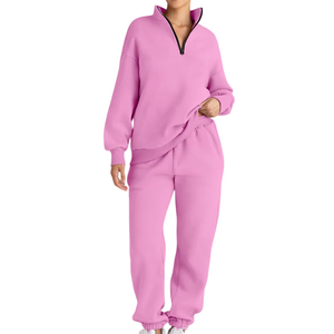 ชุดวอร์มผ้าฝ้าย100% ของผู้หญิงสองชิ้นใส่ได้ปกติเหมาะสำหรับฤดูหนาว - Product Image 5