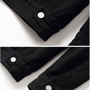 Chaqueta vaquera azul de manga larga ajustada para hombre con diseño personalizado estilo callejero nueva chaqueta vaquera recubierta de buena calidad - Product Image 3
