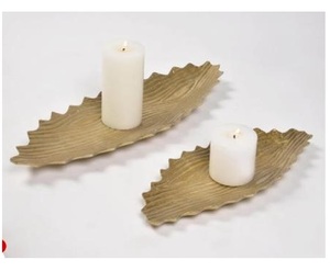 Bandeja DE SERVICIO DE PLUMAS chapada en fundición de aluminio para centros de mesa/bandeja de servicio de frutas secas decorativa de alta calidad - Product Image 2