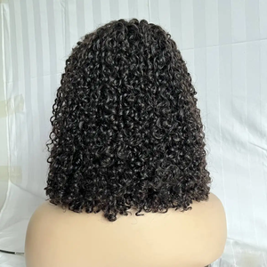 Peluca de pelo virgen de alta calidad de lujo Kinky Jerry Curl Deep Wave Private Label encaje transparente al por mayor para fabricantes - Product Image 1