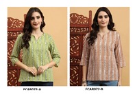 Trendy Export-Ready Cotton-Rayon Short Kurti Top pour les femmes Mélange parfait de style confortable et de vêtements ethniques indiens modernes