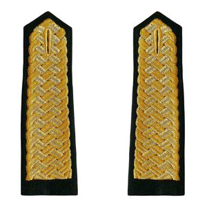 Épaulettes brodées de qualité supérieure, en maille dorée et noire, pour officiers de marine royale, chirurgiens dentaires, grade de lieutenant, Norvège - Product Image 1
